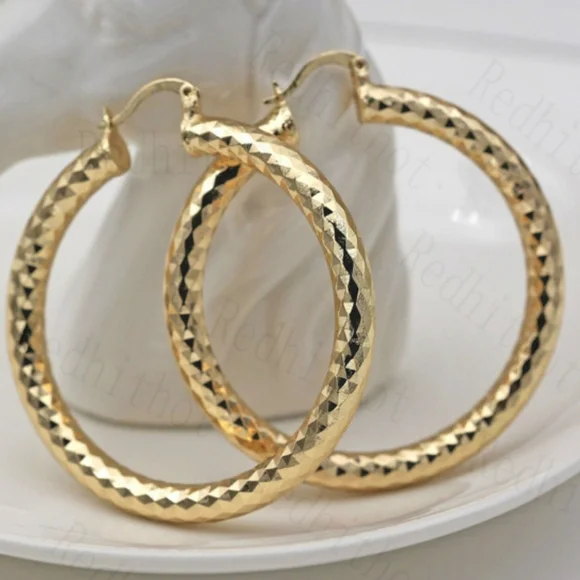 14k gold earring hoops 2" - Picture 2 of 3